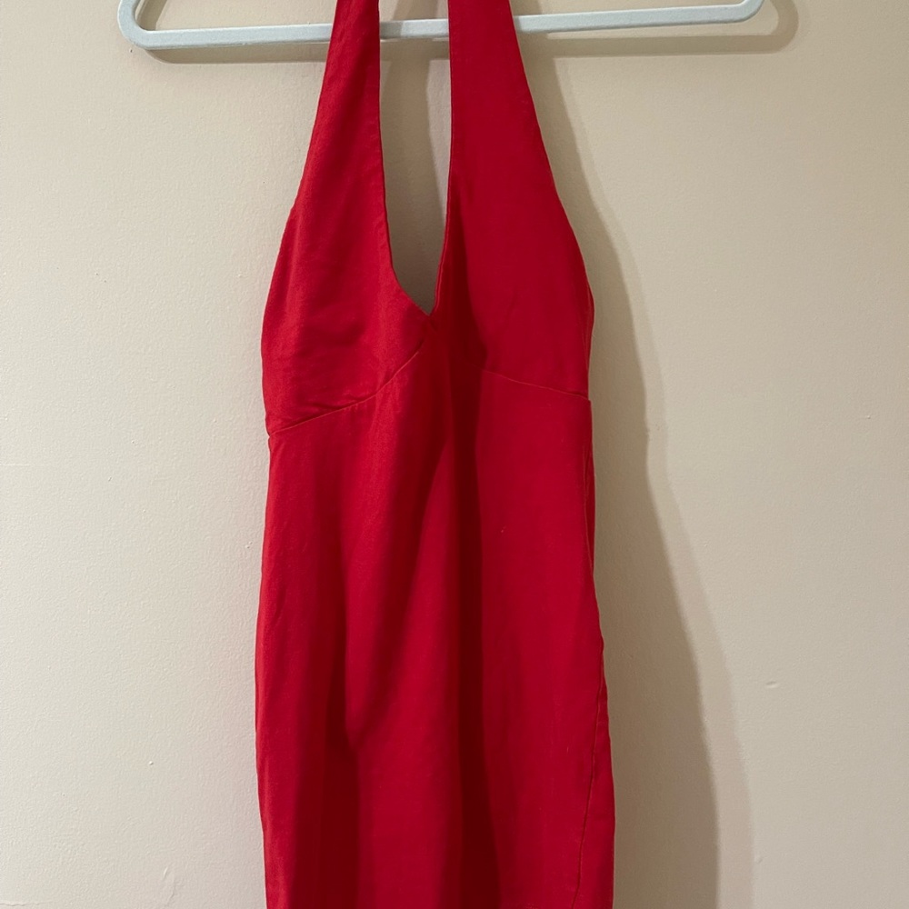 Red mini dress